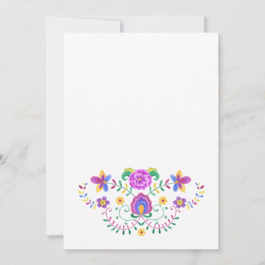 Spaans Mexicaans Fiesta Floral 34e verjaardagsfees Kaart (Achterkant)