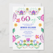 Spaans Mexicaans Fiesta Floral 60ste verjaardag Kaart (Voorkant)
