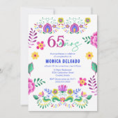 Spaans Mexicaans Fiesta Floral 65ste Verjaardagsfe Kaart (Voorkant)