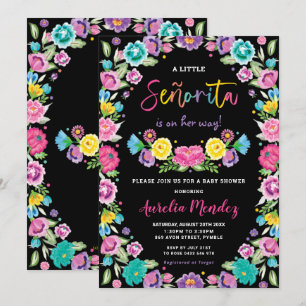 Spaans Mexicaans Floral Fiesta Baby shower Meisje Kaart