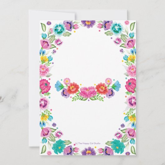 Spaans Mexicaans Floral Senorita Baby shower Meisj Kaart (Achterkant)