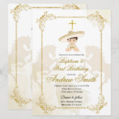 Spaans Mexicaans goudhandvest voor baptisme en fee Kaart (Voorkant / Achterkant)