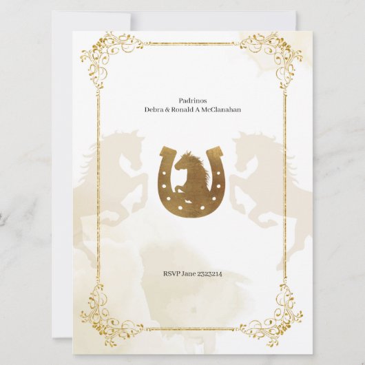 Spaans Mexicaans goudhandvest voor baptisme en fee Kaart (Achterkant)