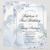 Spaans Mexicaans Silver Baptism Uitnodiging (Voorkant / Achterkant)