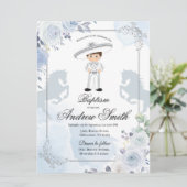 Spaans Mexicaans Silver Charro Baptism Uitnodiging (Staand voorkant)