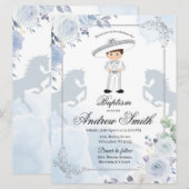 Spaans Mexicaans Silver Charro Baptism Uitnodiging (Voorkant / Achterkant)