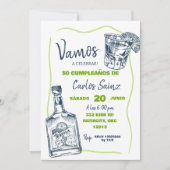 Spaans Mexicaans Tequila Man Verjaardagsfeest Kaart (Voorkant)