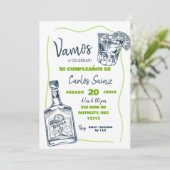 Spaans Mexicaans Tequila Man Verjaardagsfeest Kaart (Staand voorkant)