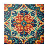 Spaans Mexicaanse Modern Fusion Bloemen Tegeltje (Voorkant)