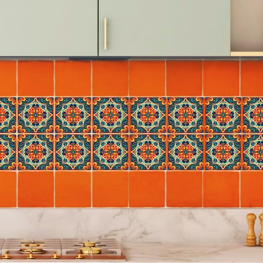 Spaans Mexicaanse Modern Fusion Bloemen Tegeltje