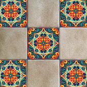 Spaans Mexicaanse Modern Fusion Bloemen Tegeltje