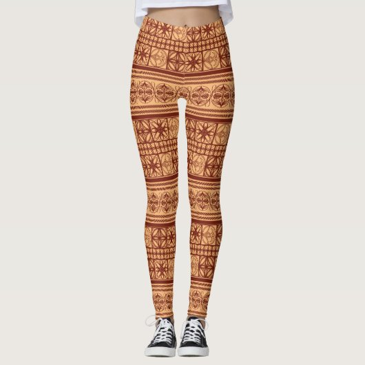Spaans middeleeuws patroon leggings (Voorkant)
