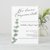 Spaans minimalistisch huwelijksfeest kaart (Staand voorkant)