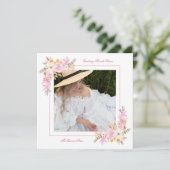 Spaans Mis XV Romantic Foto Spring Bouquet Kaart (Staand voorkant)