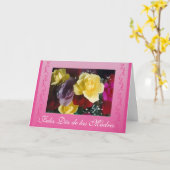Spaans: Moederdag rozen / dia de las madres Kaart (Gele Bloem)