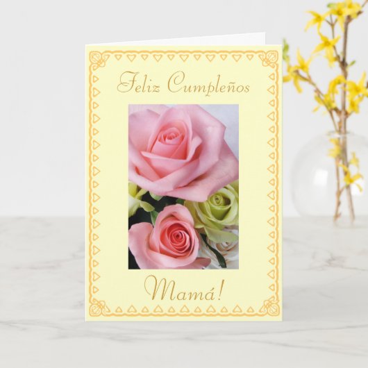 Spaans: Moeders verjaardag Cumpleanos / Mama Kaart (Gele Bloem)