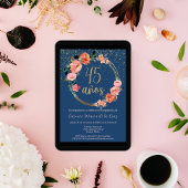 Spaans Mooie Chic Bloemen 45e Verjaardagsfeest Kaart