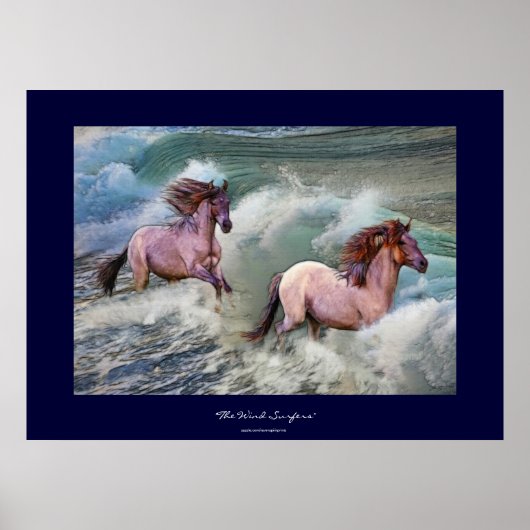 Spaans mosterangpaard en doorsnee Surf Poster (Voorkant)