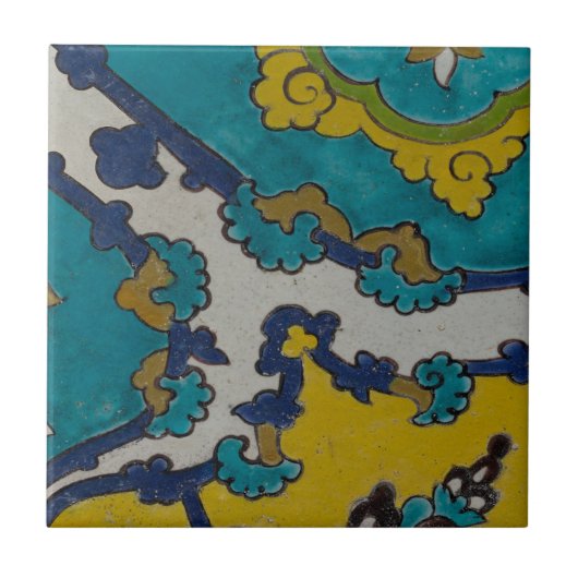 Spaans motief op een kleine tegel tegeltje (Voorkant)