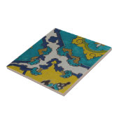 Spaans motief op een kleine tegel tegeltje (Zijkant)