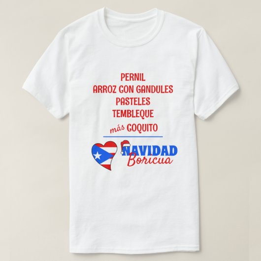 Spaans Navidad Boricua Traditioneel kersteten T-shirt (Design voorkant)