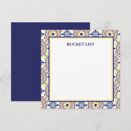 Spaans Navy Yellow Tegel Mediterranean Bucket VF Kaart (Voorkant / Achterkant)