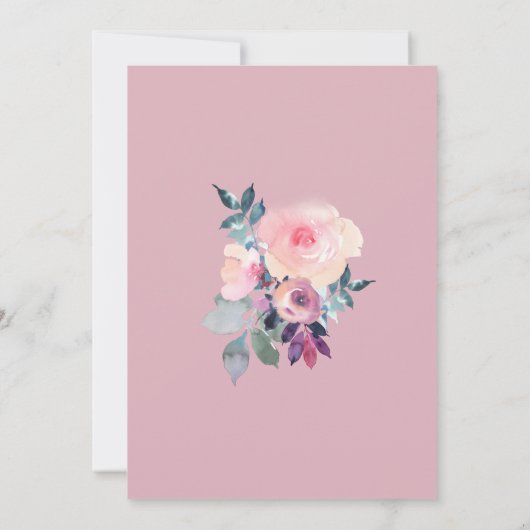 Spaans Nuestra Boda flores pintadas rosada morada Kaart (Achterkant)