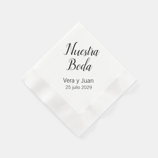 Spaans Nuestra Boda Personalized Wedding Napkins Servet (Hoek)