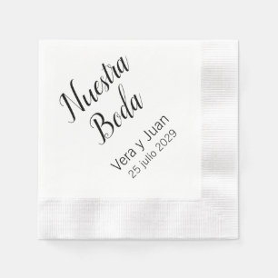 Spaans Nuestra Boda Personalized Wedding Napkins Servet