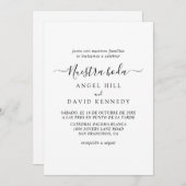 Spaans, Nuestra Boda Wedding Invitation Kaart (Voorkant / Achterkant)