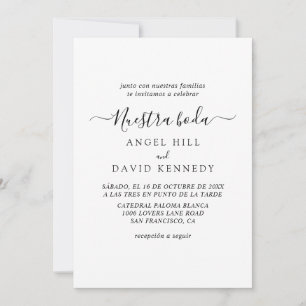 Spaans, Nuestra Boda Wedding Invitation Kaart