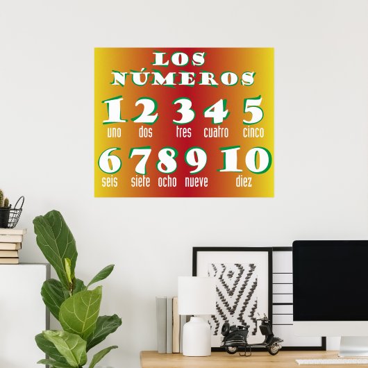 Spaans nummer 1-10 Banner Poster (Thuiskantoor)