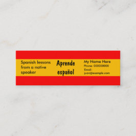 Spaans onderwijzen — Adverteren Kaarten Mini Visitekaartje
