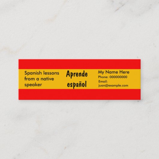 Spaans onderwijzen — Adverteren Kaarten Mini Visitekaartje (Voorkant)