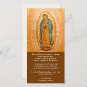 SPAANS Onze dame van Guadalupe Funeral Dank u Bedankkaart (Voorkant / Achterkant)