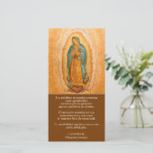 SPAANS Onze dame van Guadalupe Funeral Dank u Bedankkaart (Staand voorkant)