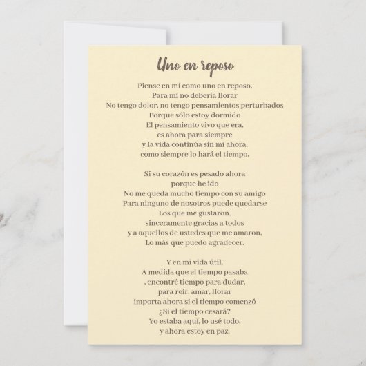 Spaans Onze-Lieve-Vrouw van Guadalupe Gebed schede Kaart (Achterkant)