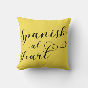 Spaans op het heart Throw Cushion, Spanje Kussen