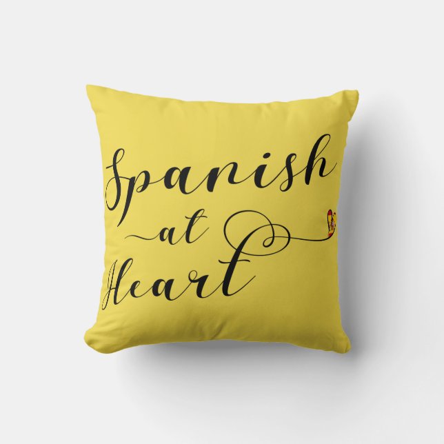Spaans op het heart Throw Cushion, Spanje Kussen (Voorkant)