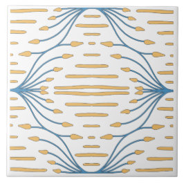 Spaans Oranje Blauw Roze Abstract Middellandse Zee Tegeltje