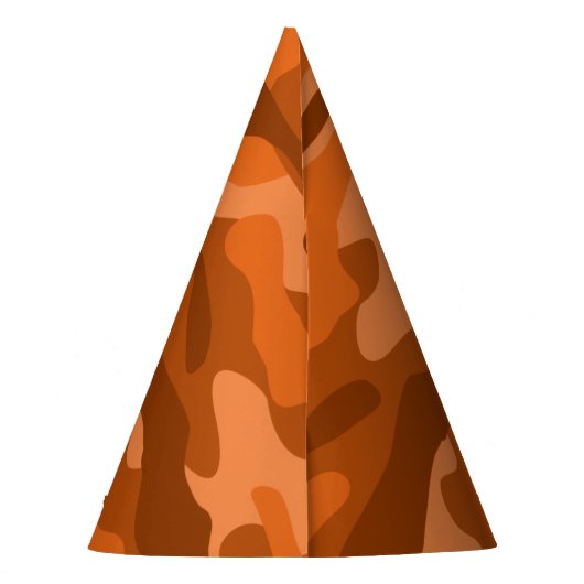 Spaans Oranje monocolor Camo Feesthoedjes (Achterkant)