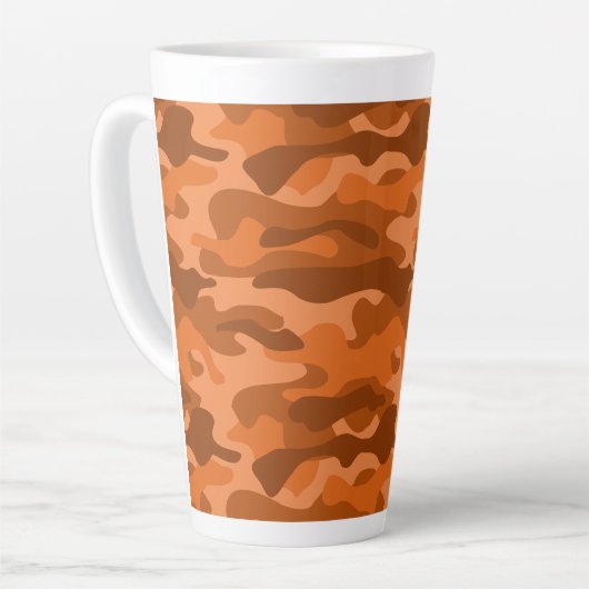 Spaans Oranje monocolor Camo Latte Mok (Linkerhoek)