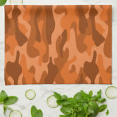 Spaans Oranje monocolor Camo Theedoek (Gevouwen)