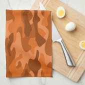 Spaans Oranje monocolor Camo Theedoek (Quarter Fold)