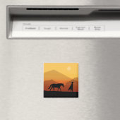 Spaans paard en Man Sunset Magnet (Insitu (Vaatwasser))