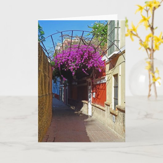 Spaans Paarse Floral Canopy Kaart (Gele Bloem)