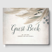 Spaans Pampas Gras en groen Bruiloft Gastenboek (Voorkant)