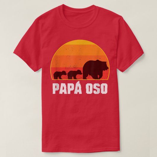 Spaans Papa Beer - Papa Oso Retro T-shirt (Design voorkant)