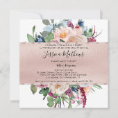 Spaans, pastFloraal en Roos Gold Quinceañera Kaart (Voorkant)