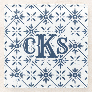 Spaans Patroon Noodlijdende Tegel   Glazen Onderzetter